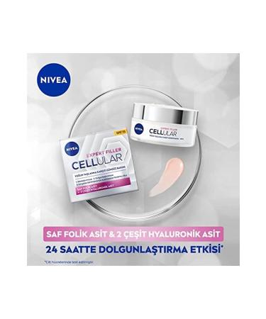 NIVEA Cellular Expert Filler Intensive Anti-Aging Day Care Face Cream 50 Ml Hyaluronic Acid V - Buy Online on GoSupps.com