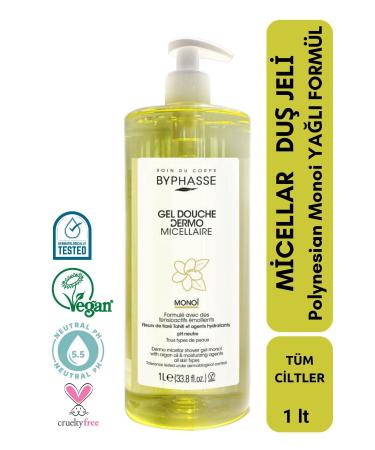 BYPHASSE Dermo Micellar Monoi Oil Shower Gel For All Skin Types 1000ml