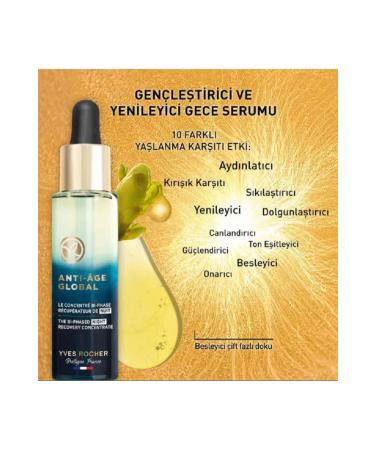 Yves Rocher Night Serum - Regenerating Anti-Aging Herbal Stem Cell Care / Anti-Age Global 30ml - Buy Online on GoSupps.com
