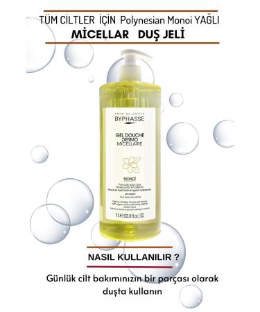 BYPHASSE Dermo Micellar Monoi Oil Shower Gel For All Skin Types 1000ml - Buy Online on GoSupps.com