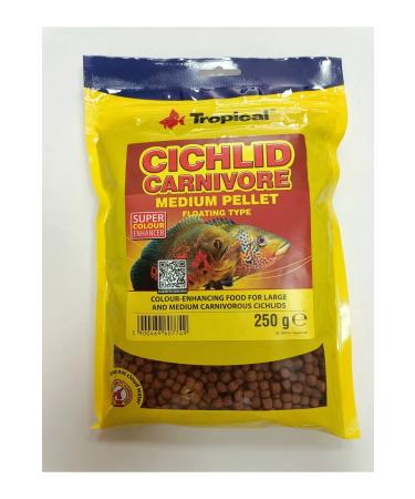 Tropical Cichlid Carnivore Medium Pellet Aquarium Fish Food 250 gr (ORIGINAL PACKAGE)