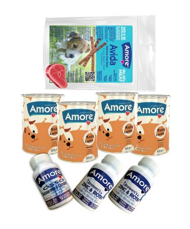 AMORE Lamb Meat 4-dog Canned Food Osso Dog Glucosamine Chondroitin 2 Zinc Biotin Tablets 12 Sticks
