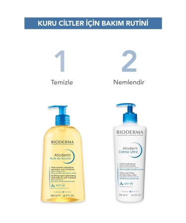 Bioderma Atoderm Shower Oil Dry Skin Moisturizing Nourishing Shower Oil Niacinamide Baby Child Adult 500 ml - Buy Online on GoSupps.com