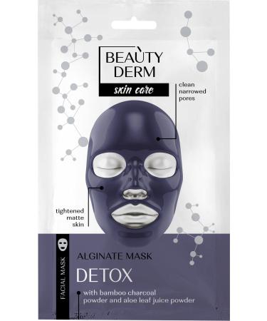 BEAUTY DERM Face Mask Alginate Mask Bamboo Charcoal and Aloe Vera Leaf Powder Detoxifying and Anti-Aging - Buy Online on GoSupps.com