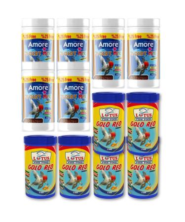 AMORE Goldy Mix Granules 750 Ml Lotus Gold Red 600 ml Japanese Fish Food