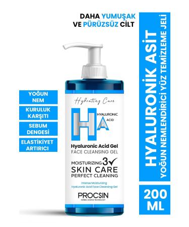 PROCSIN Hyaluronic Acid Intensive Moisturizing Facial Cleansing Gel 200 ml