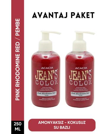 jeans color Ammonia Free Pink Color Hair Dye 250 Ml x2 Pieces Odorless Water Based Pink Rhodomine Red Hair Dye