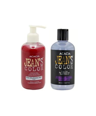 Acacia Jean's Color Pink Hair Dye 250 Ml. And Jean's Color Dye Protection Shampoo 250 Ml.