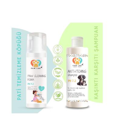 Paw Lab For Pet Paw Cleaning Foam 150 ml & Anti-Itching Dog Shampoo 250 ml Set of Two