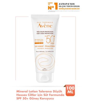 Avene Mineral Lotion Milk Form SPF 50+ Sunscreen for Sensitive Skin with Low Tolerance 100 ml