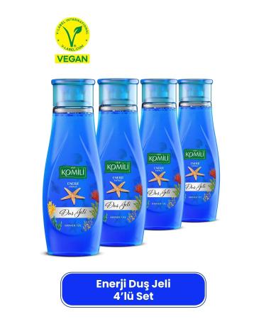 Komili Energy Vegan Shower Gel Set of 4 - Fresh Scent - 4 X 500 ML