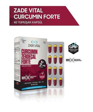 Zade Vital Curcumin Forte Turmeric Oil 1000 Mg 40 Capsules