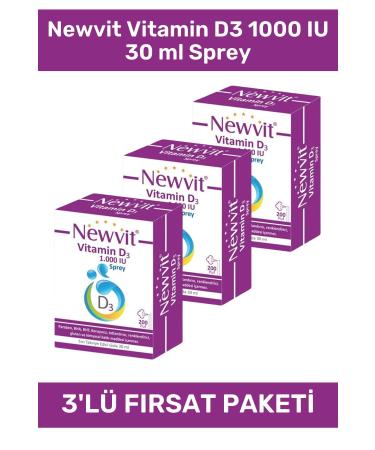 Newvit Vitamin D3 1000 Iu 30 ml Spray Set of 3