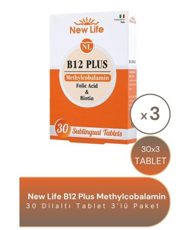 New Life Methylcobalamin B12 Plus 1000 Mcg 30 Sublingual Tablets - 3 Pieces