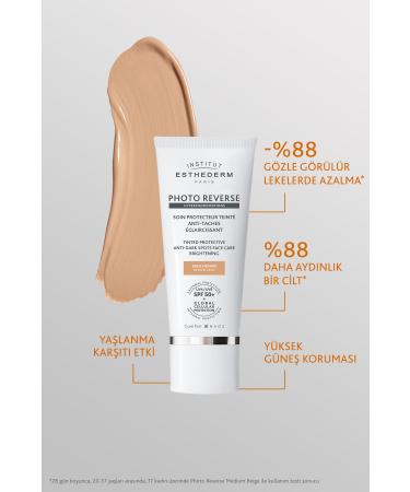 INSTITUT ESTHEDERM Photo Reverse Tinted Medium Beige Anti-Stain UVA/UVB SPF50+ High Protection Tinted Sun Cream 50ML - Buy Online on GoSupps.com