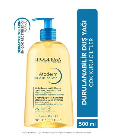 Bioderma Atoderm Shower Oil Dry Skin Moisturizing Nourishing Shower Oil Niacinamide Baby Child Adult 500 ml