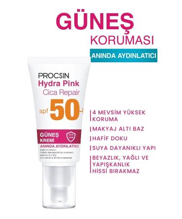 PROCSIN Hydra Pink (COLORED) Spf50 Barrier Booster Glass Skin Sunscreen Pa - Buy Online on GoSupps.com