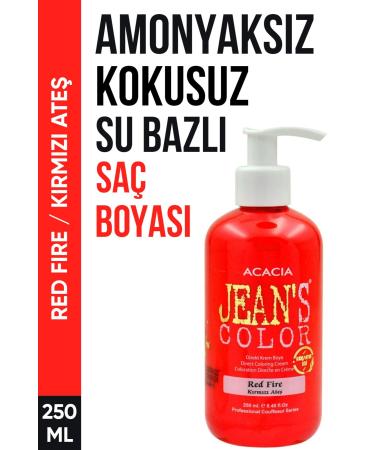 jeans color Ammonia Free Red Fire Colored Hair Dye 250 Ml Odorless Water Based Red Fire Hair Dye