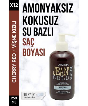 Acacia Ammonia-Free Cherry Red Hair Dye 250 Ml X12 Pieces + Togin Bag Gift