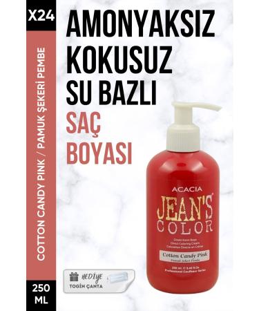 Acacia Ammonia Free Cotton Candy Pink Color Hair Dye 250 Ml X24 Pieces + Togin Bag Gift