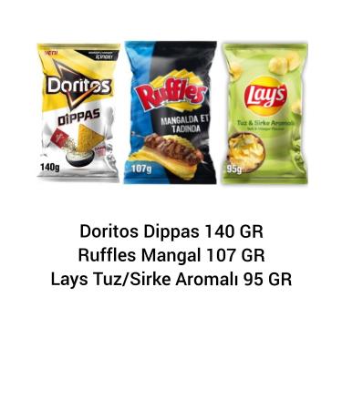 PepsiCo 3 Pieces Gourmet Chips Doritos Dippas Lays Salt Vinegar Flavored Ruffles Barbecue Chips