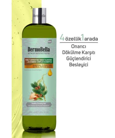 DERMOBELLA Pine Turpentine and Sweet Almond Extract B Vitamin Shampoo 700 ml - Buy Online on GoSupps.com