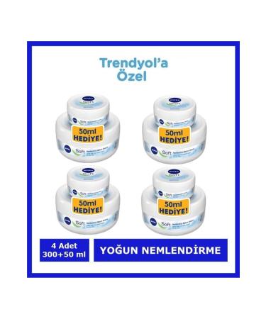 NIVEA Moisturizing Soft Care Cream Hand Face Body Nourishing Jojoba Oil Vitamin E 300 + 50 ml 4 PIECES - Buy Online on GoSupps.com