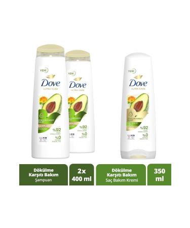 Dove Ultra Care Hair Care Shampoo Anti-Loss Care Avocado 400 ml X2 Hair Care Conditioner 350 ml