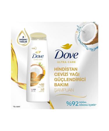 Dove Ultra Care Hair Care Shampoo Strengthening Care Coconut Oil 400 ml X3 Pieces - Buy Online on GoSupps.com