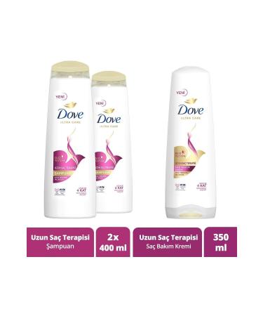 Dove Ultra Care Hair Care Shampoo Long Hair Therapy 400 ml X2 Hair Care Conditioner 350 ml