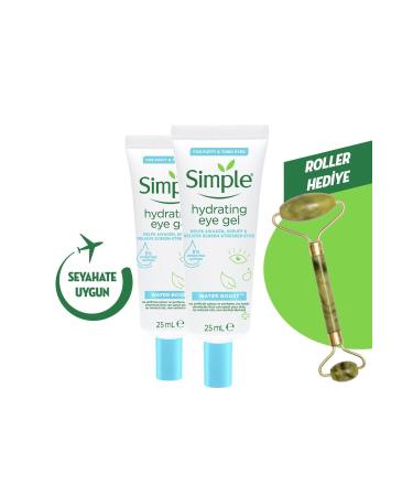 Simple Water Boost Moisturizing Eye Cream Effective for Tired and Puffy Eyes Vegan 25 Ml X2 + Roller - Buy Online on GoSupps.com
