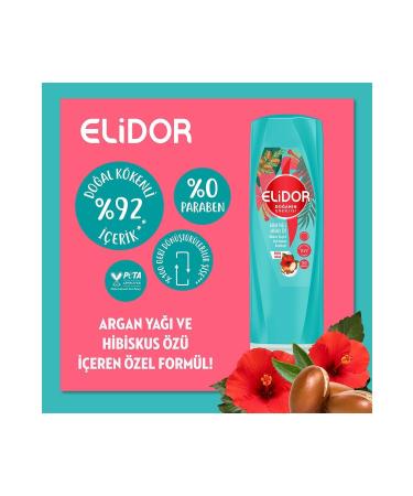 Elidor Nature's Energy Hair Care Shampoo Argan Oil and Hibiscus Extract 400 ml Care Cream 350 ml - Buy Online on GoSupps.com