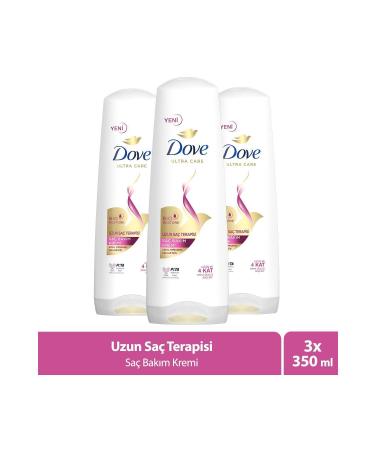 Dove Ultra Care Hair Care Conditioner Long Hair Therapy For Long Damaged Hair 350 ml X3