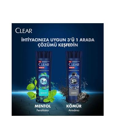 Clear Men 3 in 1 Shampoo & Shower Gel Refreshing Menthol For Hair Face Body 350 ml - Buy Online on GoSupps.com