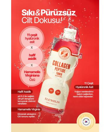 ELENSILIA Anti-Wrinkle Toner Containing Collagen and Peptide Elensilya Collagen Peptide Toner 500ml large size - Buy Online on GoSupps.com