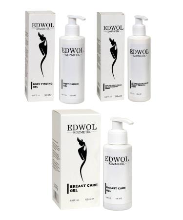 EDWOL Breast Firming Anti Hip and Waist and Anti Cellulite Triple Body Care Set