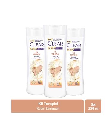 Clear Women Anti-Dandruff Shampoo Clay Therapy 350 ml X3