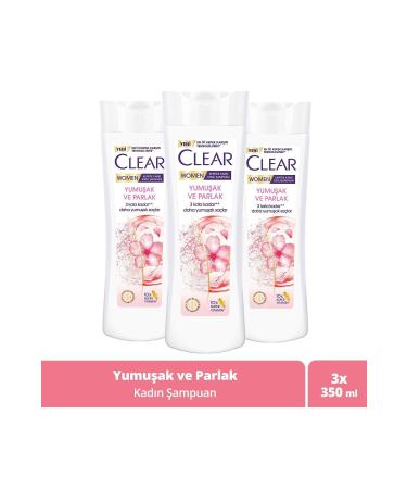 Clear Women Anti-Dandruff Shampoo Soft and Shiny 350 ml X3