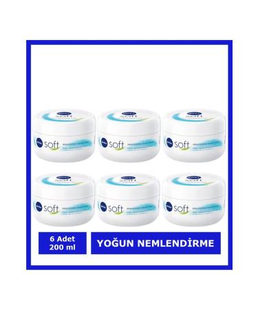 NIVEA Moisturizing Soft Care Cream Hand Face Body Nourishing Jojoba Oil Vitamin E 200 ml * 6 PCS