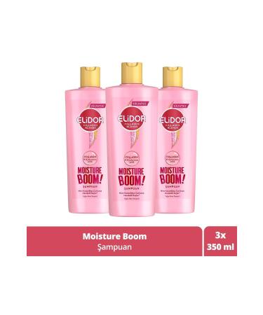 Elidor Collagen Blends Sulfate-Free Hair Care Shampoo Moisture Boom Intensive Moisture Therapy 350 ml X3