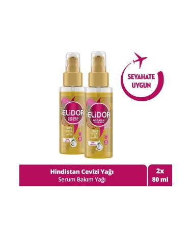 Elidor Nature's Energy Serum Hair Care Oil Coconut Oil 80 ml X2 Pieces