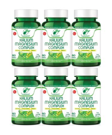 Yurdavit Potassium Magnesium Complex 60 Tablets Potassium Magnesium Citrate Malate Bisglycinate Complex. 6X60 Tablets
