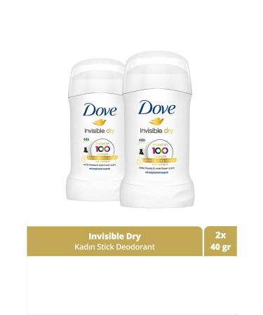 Dove Women's Stick Deodorant Invisible Dry 1/4 Moisturizing Cream Effective 40 g X 2 Pieces
