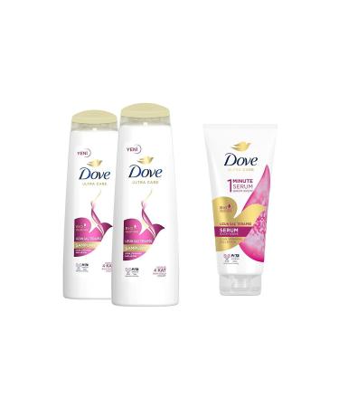 Dove Ultra Care Hair Care Shampoo Long Hair Therapy 400 ml X2 1 Minute Serum Care Conditioner 170 ml - Buy Online on GoSupps.com