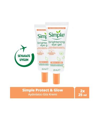 Simple Protect 'n' Glow Brightening Eye Cream Helps Reduce Dark Circles Vegan 25 Ml X2