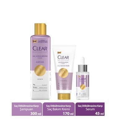 Clear Scalpceuticals Anti-Hair Loss Shampoo 300 ml Hair Care Cream 170 ml Serum 45 ml