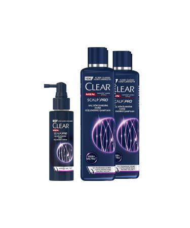 Clear Men Scalp Pro Strengthening Shampoo X2 and Strengthening Serum Against Hair Loss and Dandruff - Buy Online on GoSupps.com