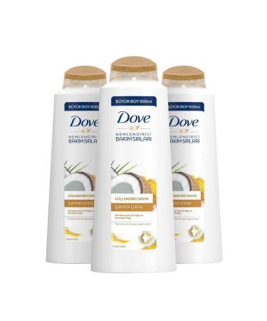 Dove Coconut Extract Strengthening Hair Care Shampoo 600 ml X3