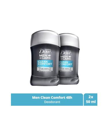 Dove Men +care Men's Stick Deodorant Clean Comfort 50 Ml X2