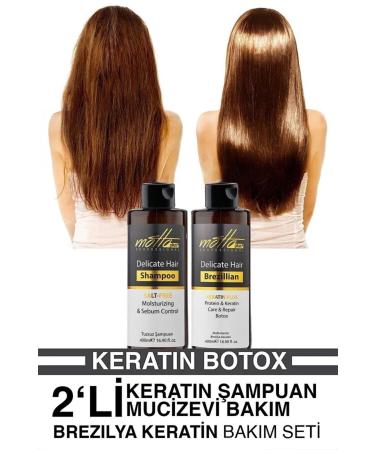 Motto Plus Professional 2-Pack Brazilian Blow Dry Shampoo Keratin Straightening Care Set (400ML SHAMPOO 400ML KERATIN) - Buy Online on GoSupps.com